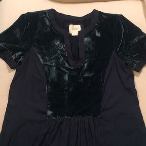 Anthropologie Maeve Velvet Swing Dress